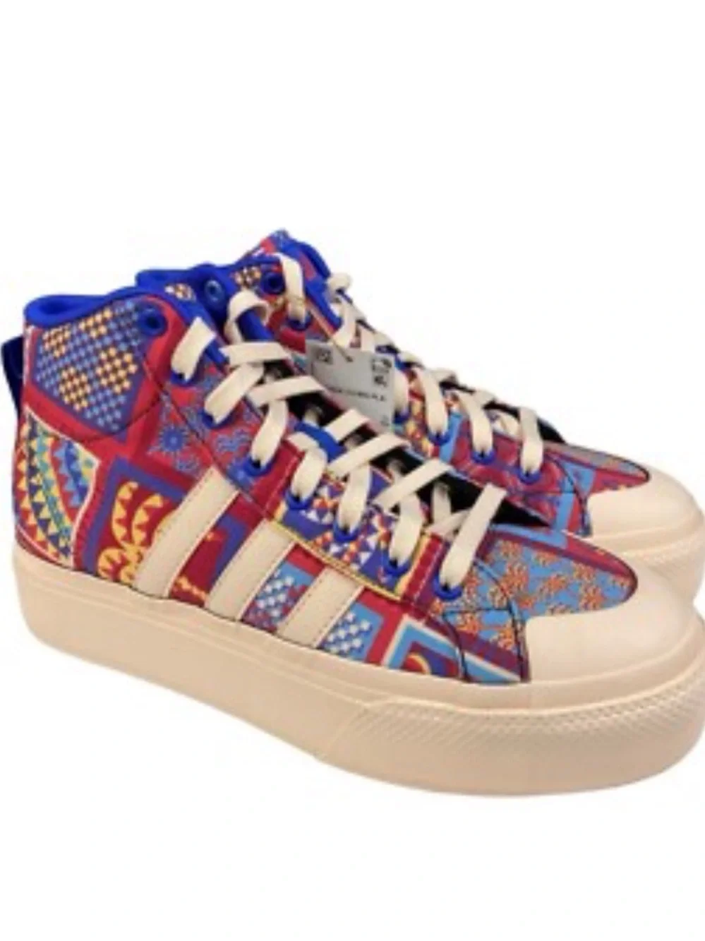 NEW Adidas FARM Rio x Bravada 2.0 Platform MID Shoes US 8 Patchwork Quilt
